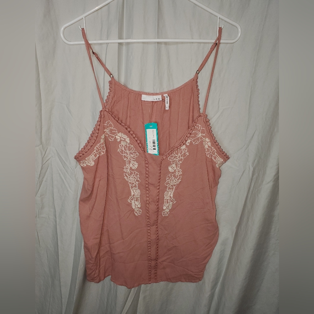 LUQ  NWT XL Grace embroidered cami